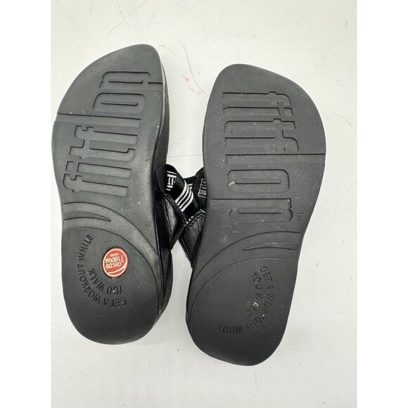 Fitflop Womens Walkstar All Thong Sandals Size 8 Striped Casual Summer Wedge - Picture 15 of 15